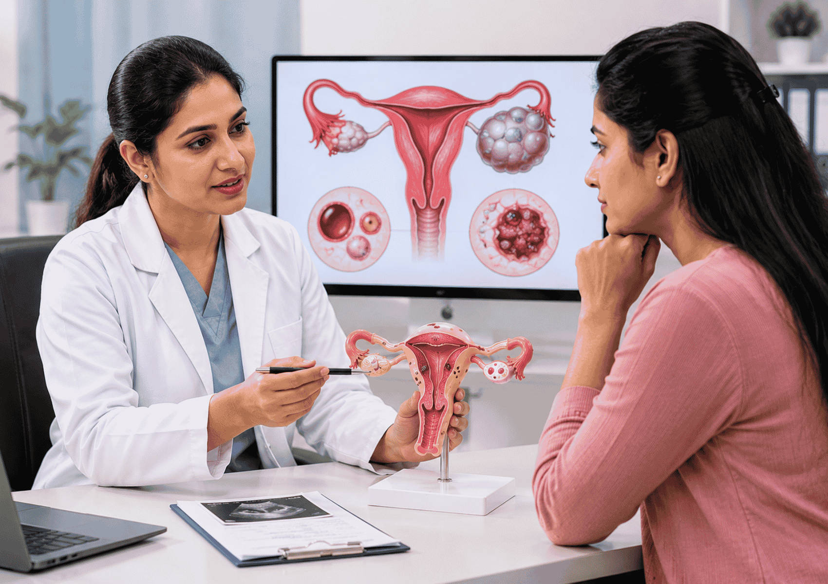 What causes ovarian cysts in women?